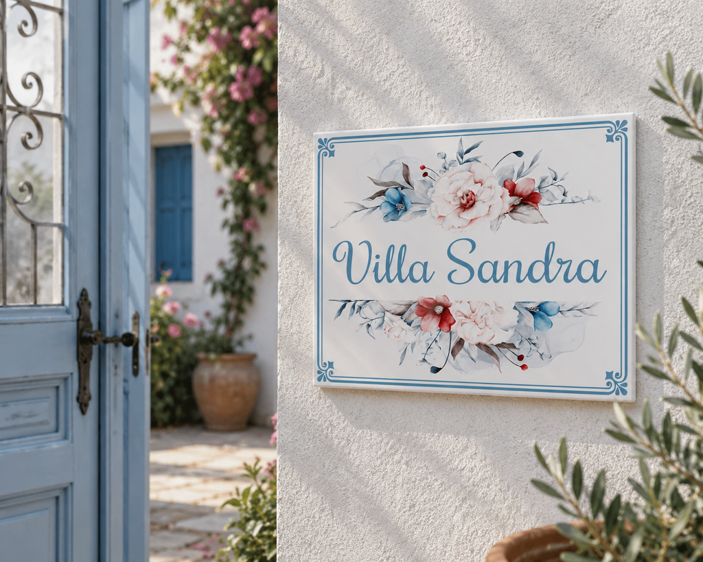 Targa Villa Personalizzata in Ceramica 20x25 cm – Nome Casa o Villa – Handmade in Italy S5