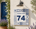 Numero Civico Personalizzato in Ceramica 15x15 cm – Targa Casa in ceramica – Handmade Italy  P38
