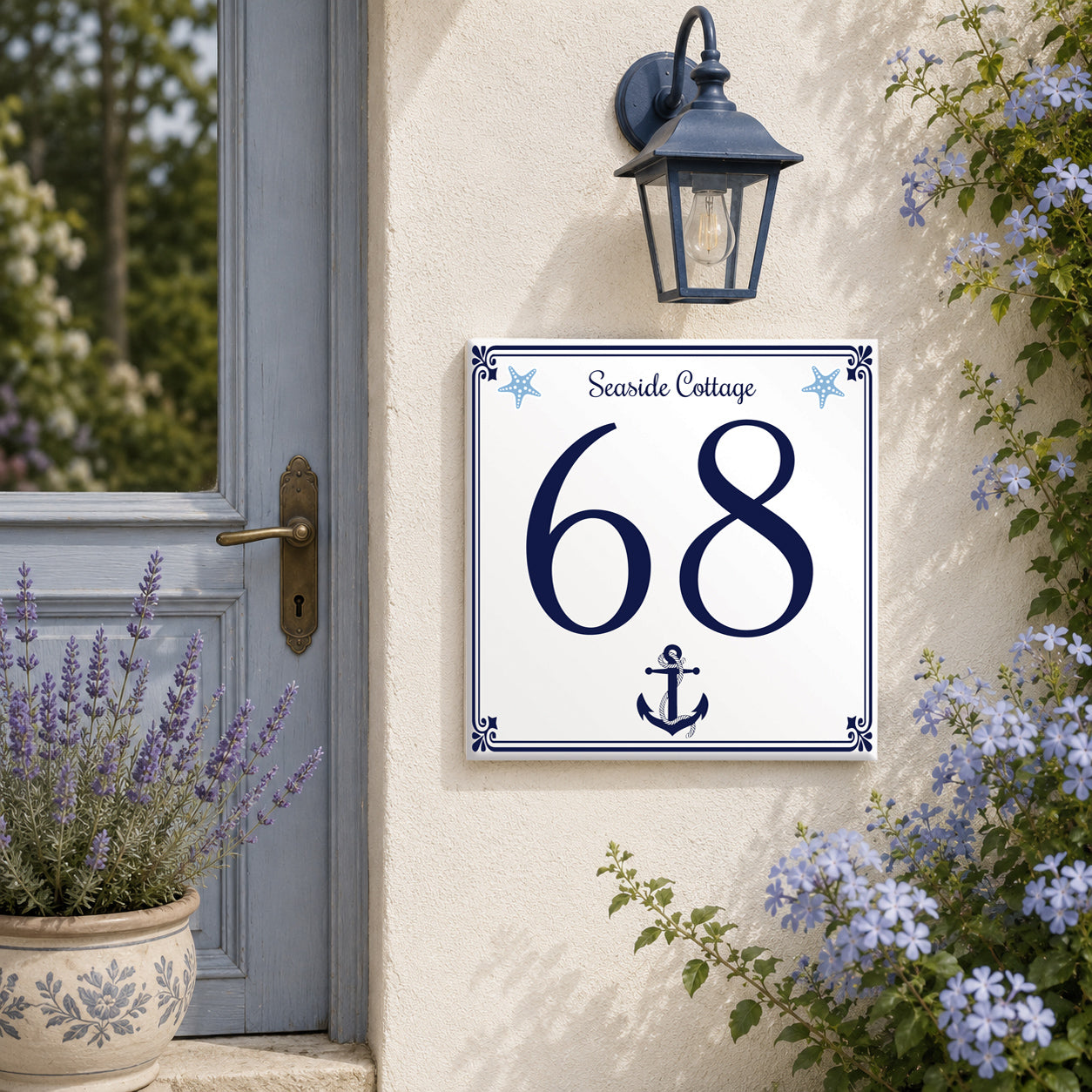 Numero Civico Personalizzato in Ceramica 15x15 cm – Targa Casa in ceramica – Handmade Italy  P7