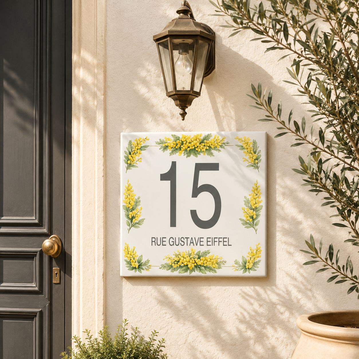 Numero Civico Personalizzato in Ceramica 15x15 cm – Targa Casa in ceramica – Handmade Italy  P27
