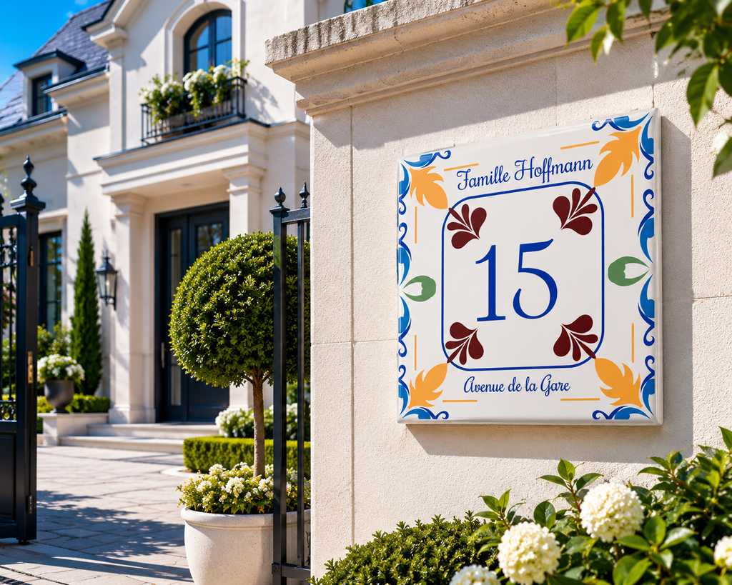 Numero Civico Personalizzato in Ceramica 15x15 cm – Targa Casa in ceramica – Handmade Italy  P15