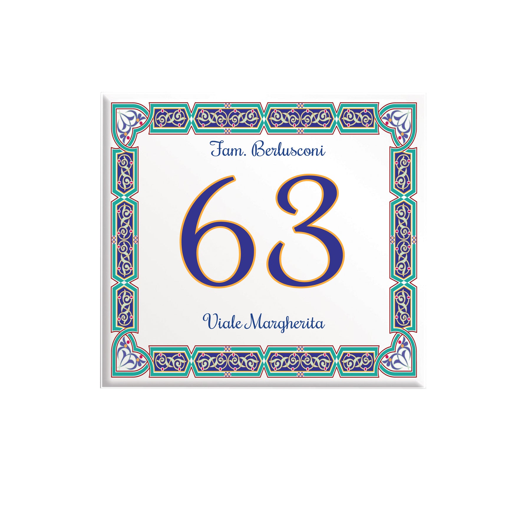 Numero Civico Personalizzato 15x15 cm – numero civico da esterno | Targa ingresso | numero civico con indirizzo C29