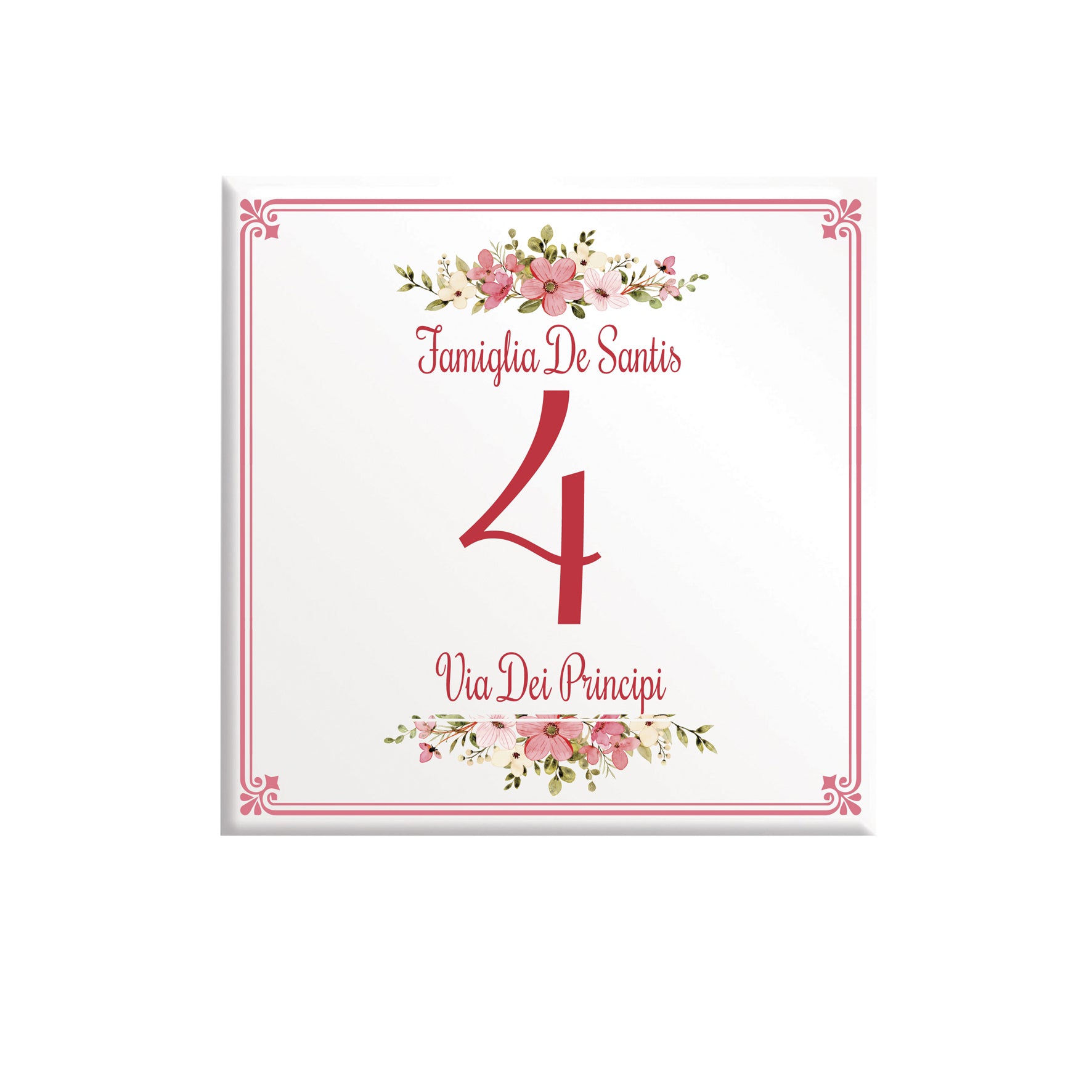 Numero Civico Personalizzato in Ceramica 15x15 cm – Targa Casa in ceramica – Handmade Italy  P8