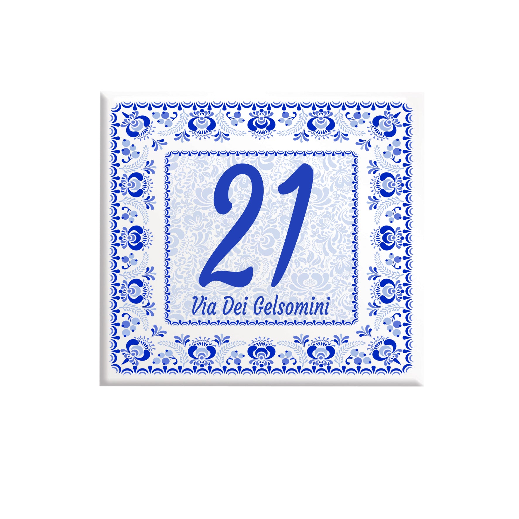 Numero Civico Personalizzato in Ceramica 15x15 cm – Targa Casa in ceramica – Handmade Italy  P12