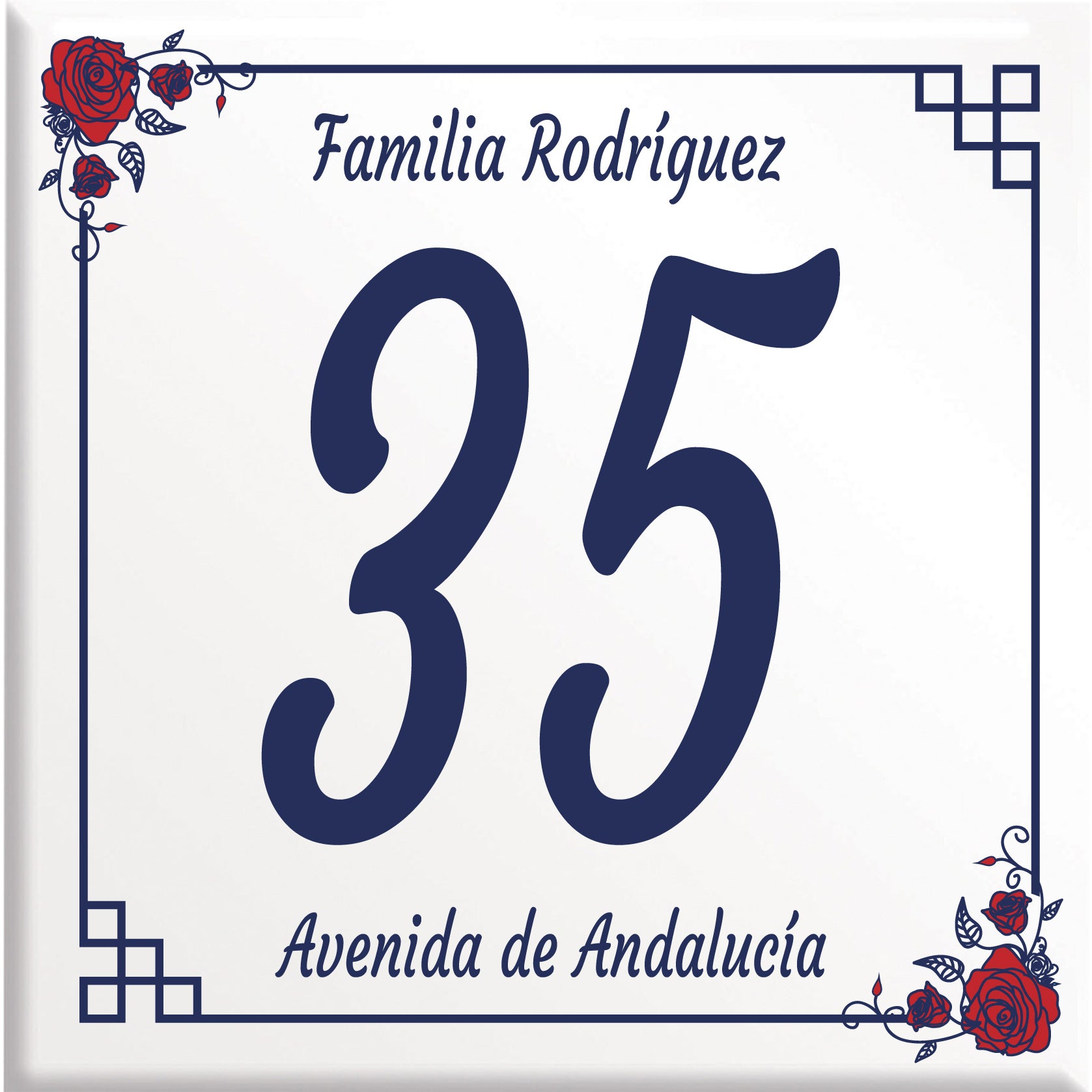Numero Civico Personalizzato in Ceramica 15x15 cm – Targa Casa in ceramica – Handmade Italy  P11