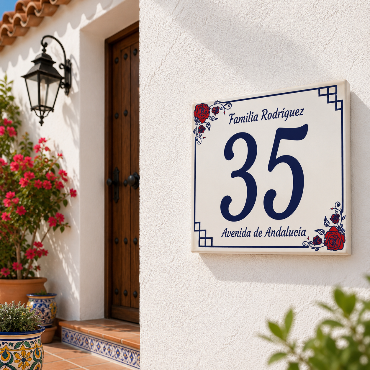 Numero Civico Personalizzato in Ceramica 15x15 cm – Targa Casa in ceramica – Handmade Italy  P11