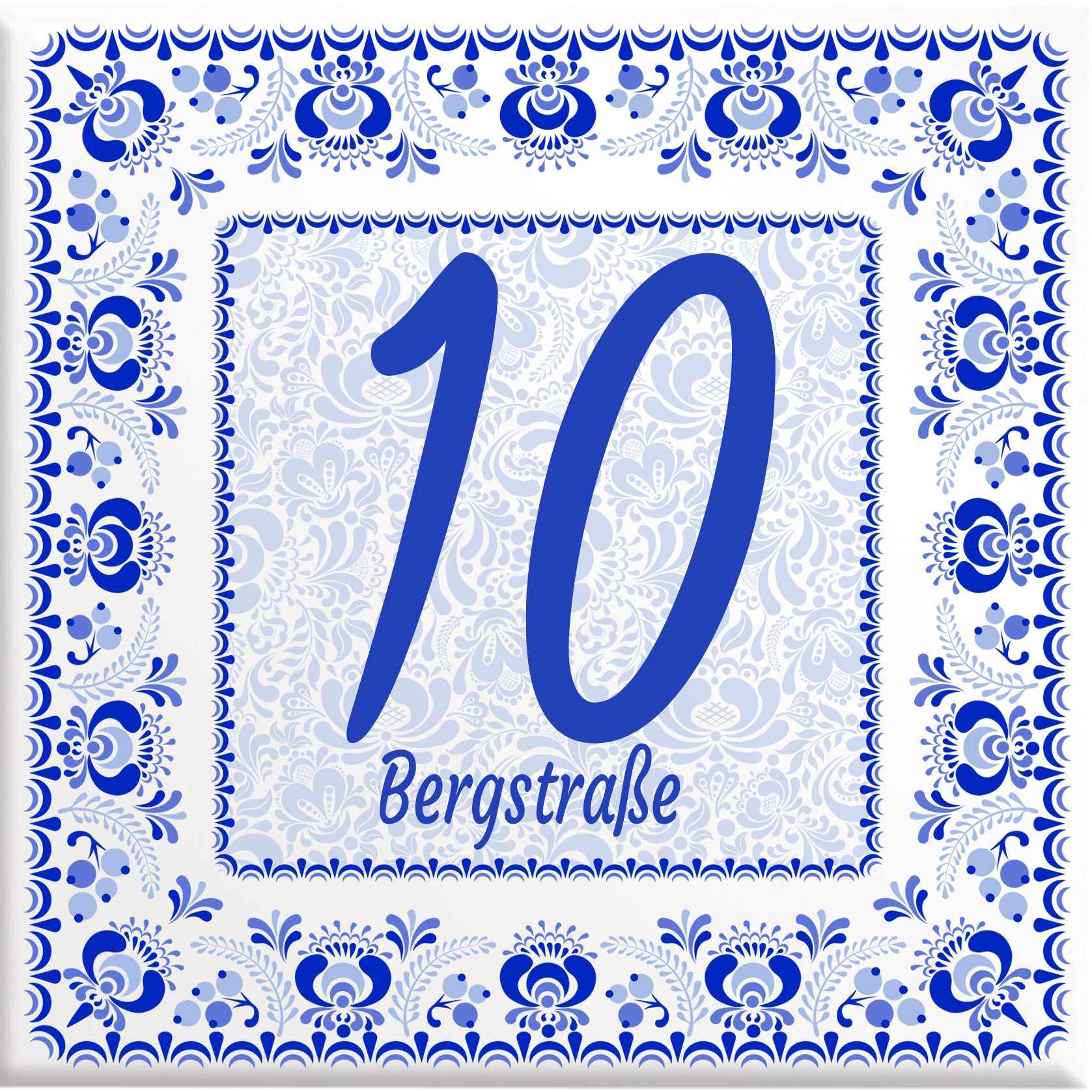 Numero Civico Personalizzato in Ceramica 15x15 cm – Targa Casa in ceramica – Handmade Italy  P12