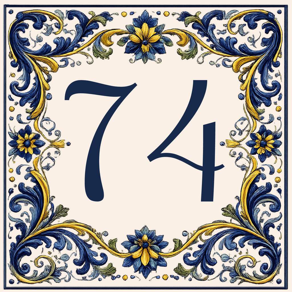 Numero Civico Personalizzato in Ceramica 15x15 cm – Targa Casa in ceramica – Handmade Italy  P17