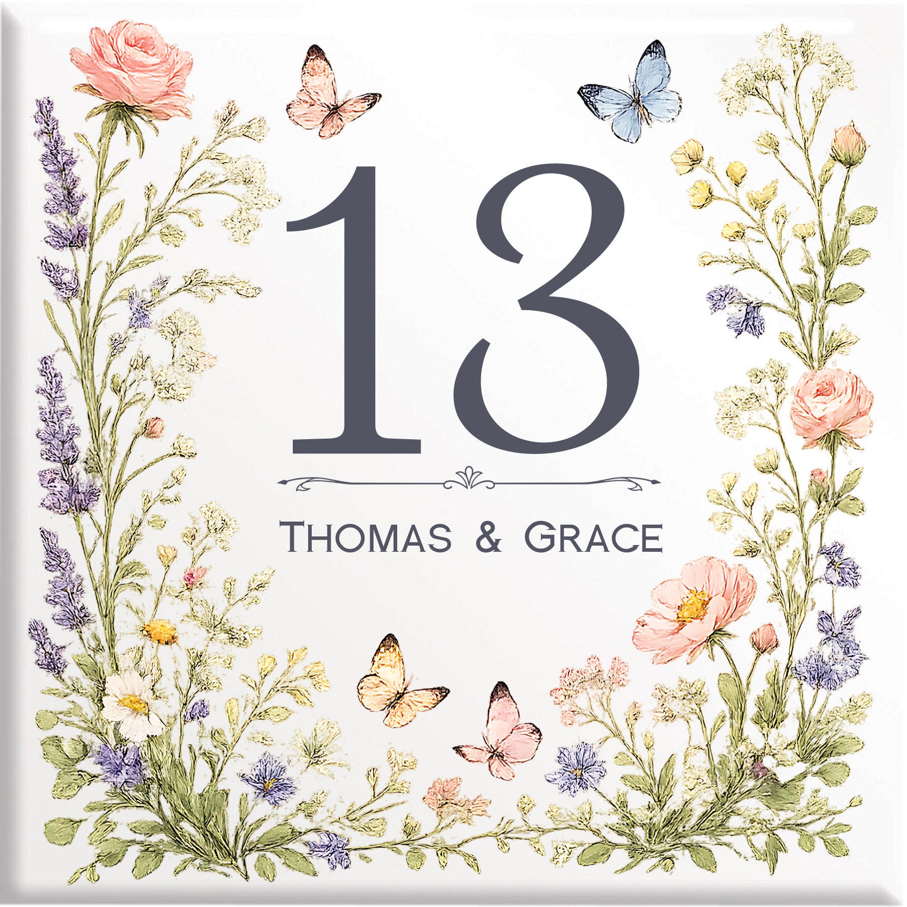 Numero Civico Personalizzato in Ceramica 15x15 cm – Targa Casa in ceramica – Handmade Italy  P21