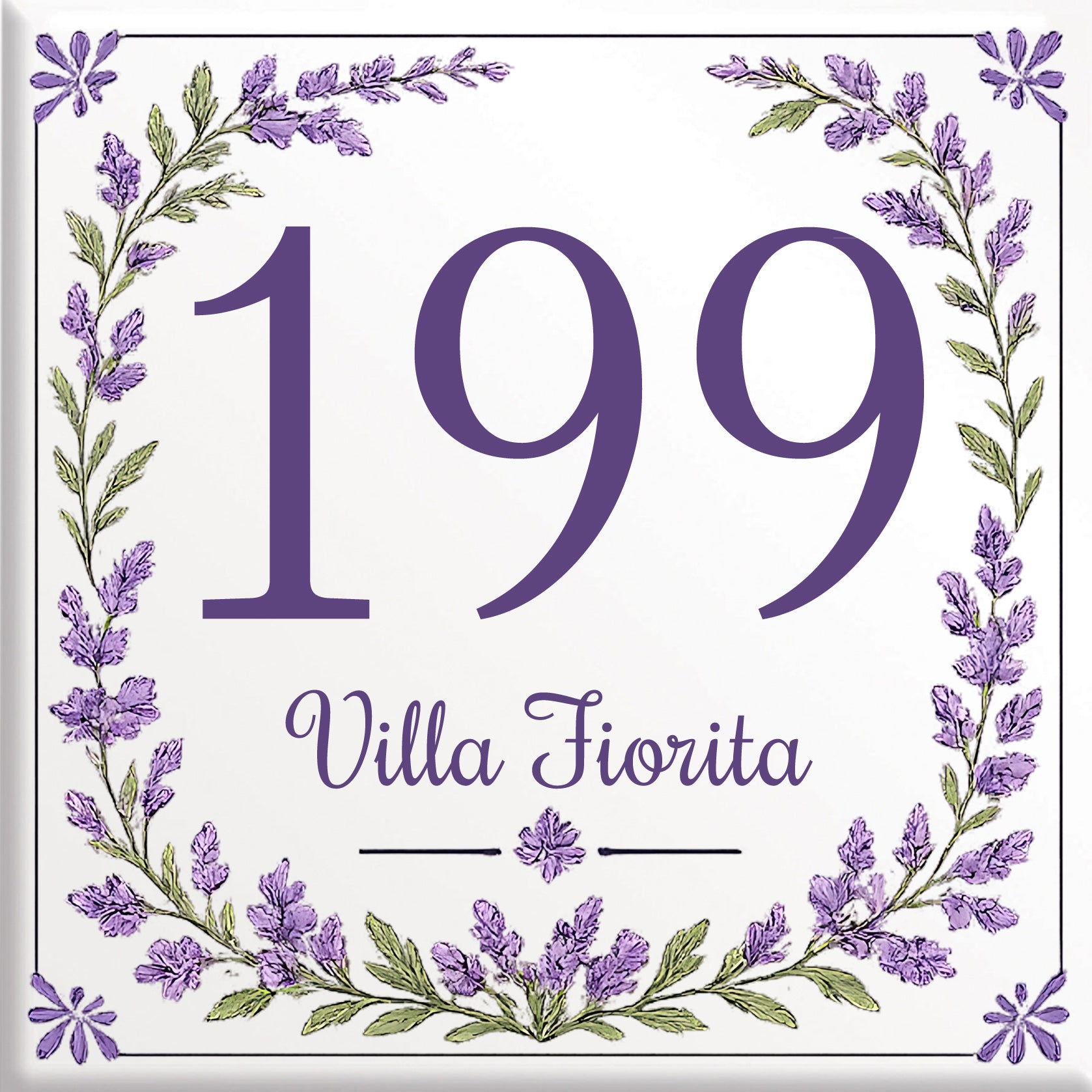 Numero Civico Personalizzato in Ceramica 15x15 cm – Targa Casa in ceramica – Handmade Italy  P23