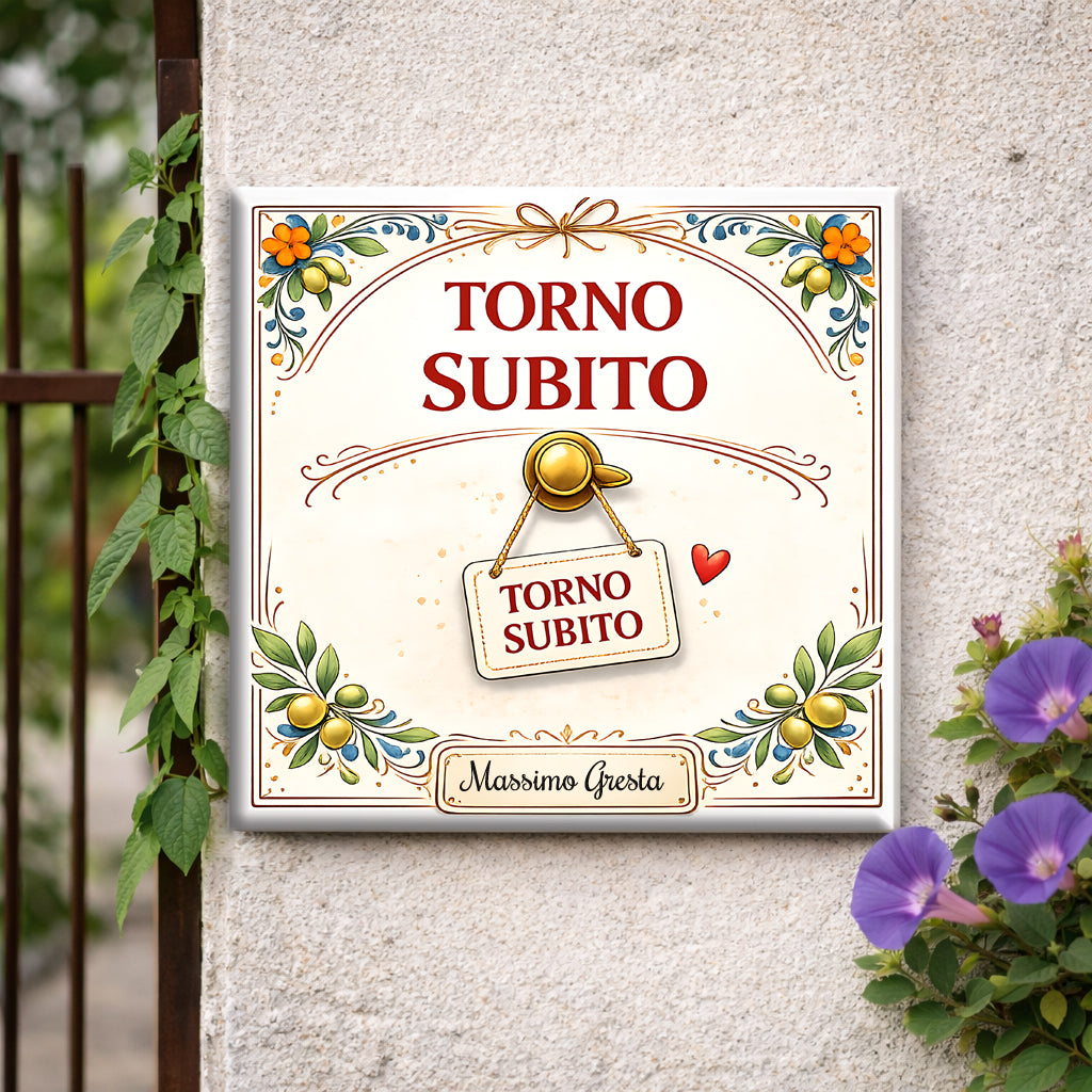 Mattonella Decorativa “Torno Subito” – personalizzata con nome P3