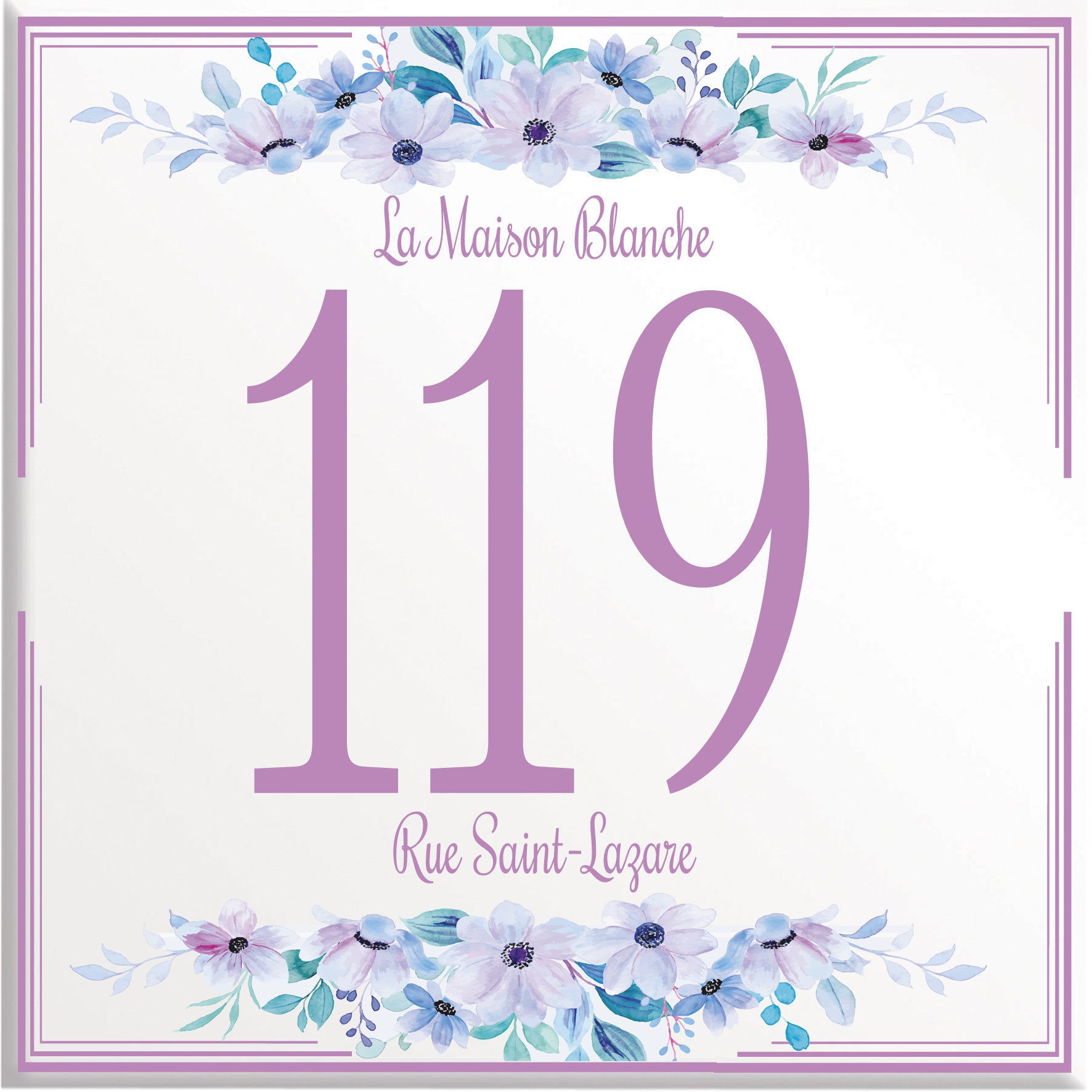 Numero Civico Personalizzato in Ceramica 15x15 cm – Targa Casa in ceramica – Handmade Italy  P4