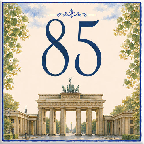 Numero Civico Personalizzato Brandeburgo Berlino 15x15 cm – Targa Casa in ceramica – Handmade Italy  P52