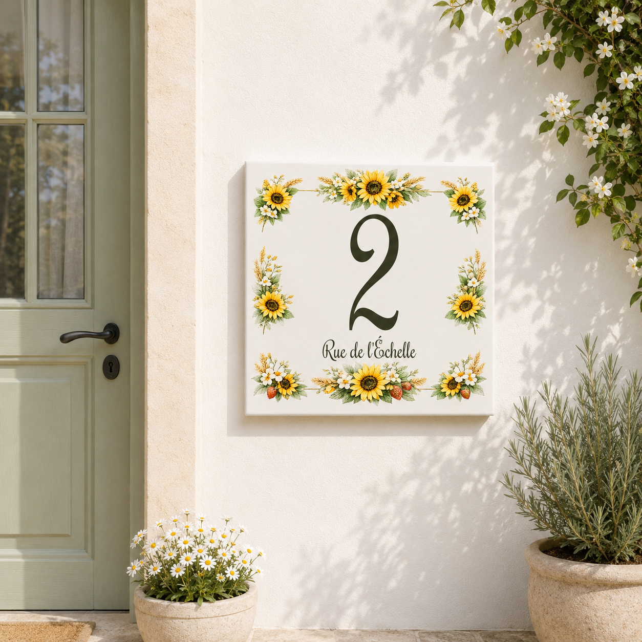 Numero Civico Personalizzato in Ceramica 15x15 cm – Targa Casa in ceramica – Handmade Italy  P5