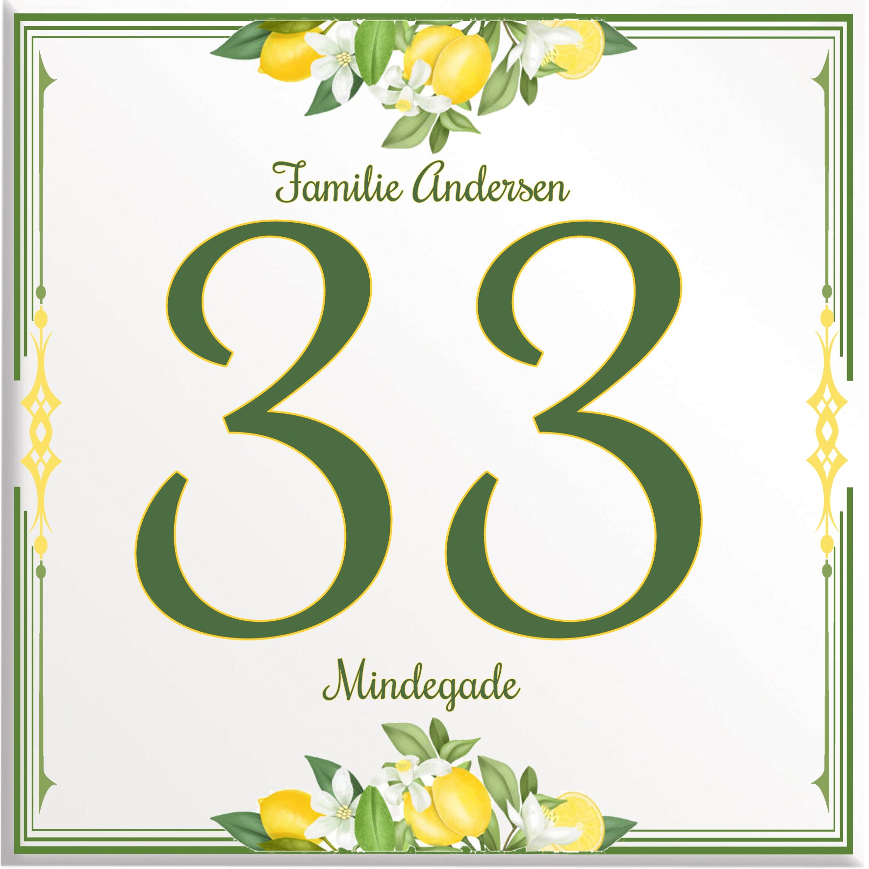 Numero Civico Personalizzato in Ceramica 15x15 cm – Targa Casa in ceramica – Handmade Italy  P9