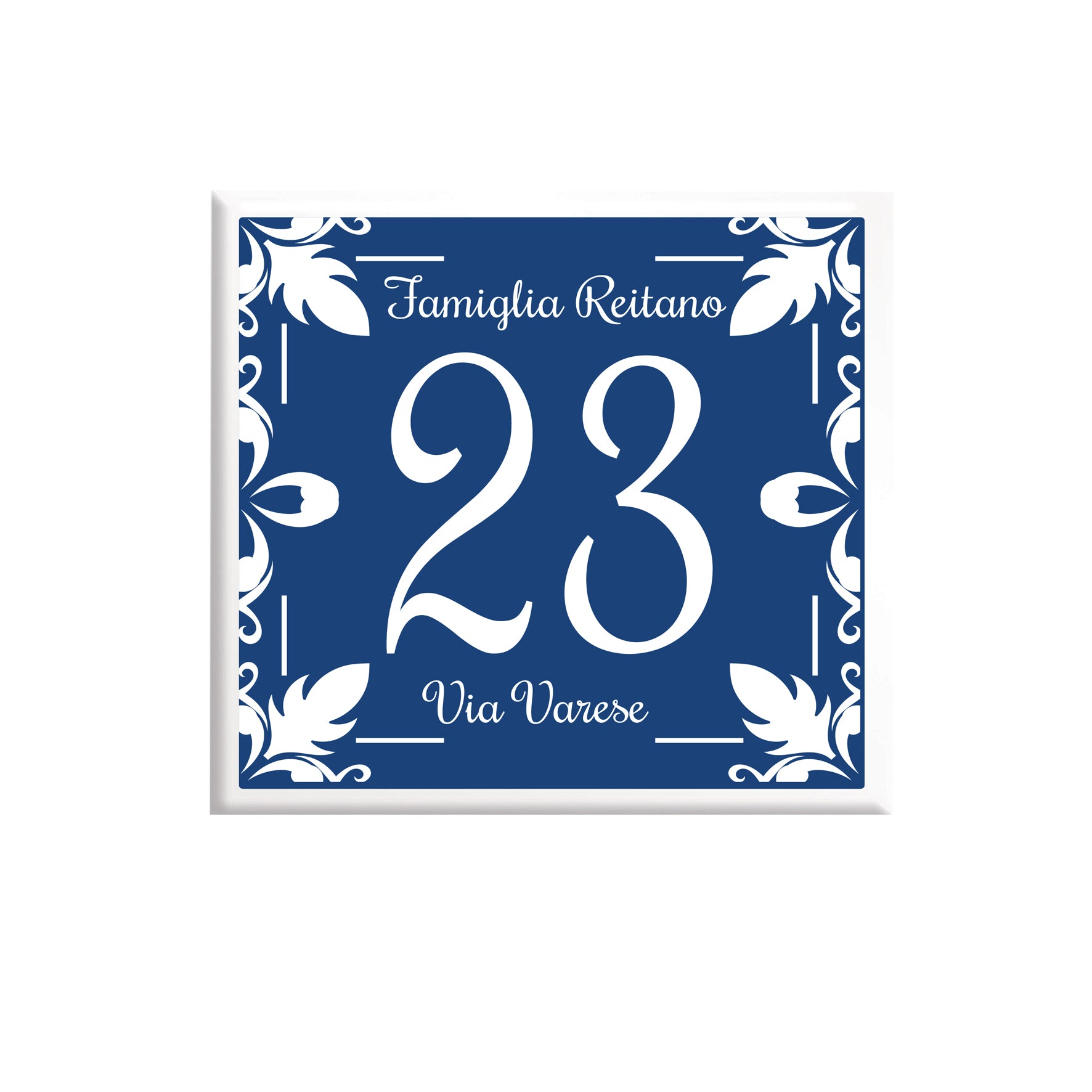 Numero Civico Personalizzato 15x15 cm – numero civico blu | Targa ingresso | numero civico con indirizzo C15