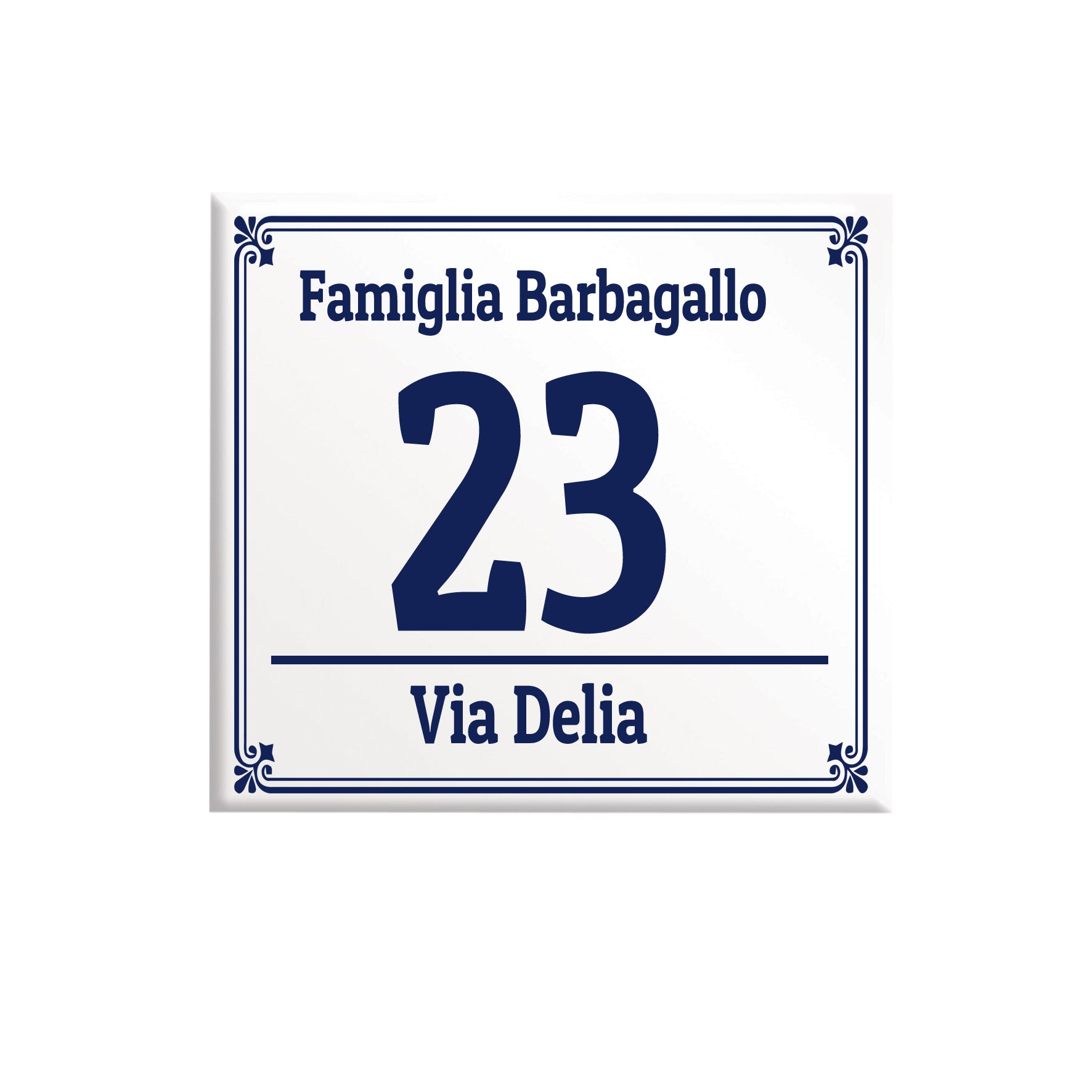 Numero Civico Personalizzato 15x15 cm – numero civico classico | Targa ingresso | numero civico con indirizzo C11