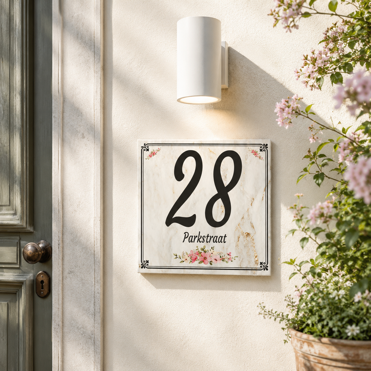 Numero Civico Personalizzato in Ceramica 15x15 cm – Targa Casa in ceramica – Handmade Italy  P31
