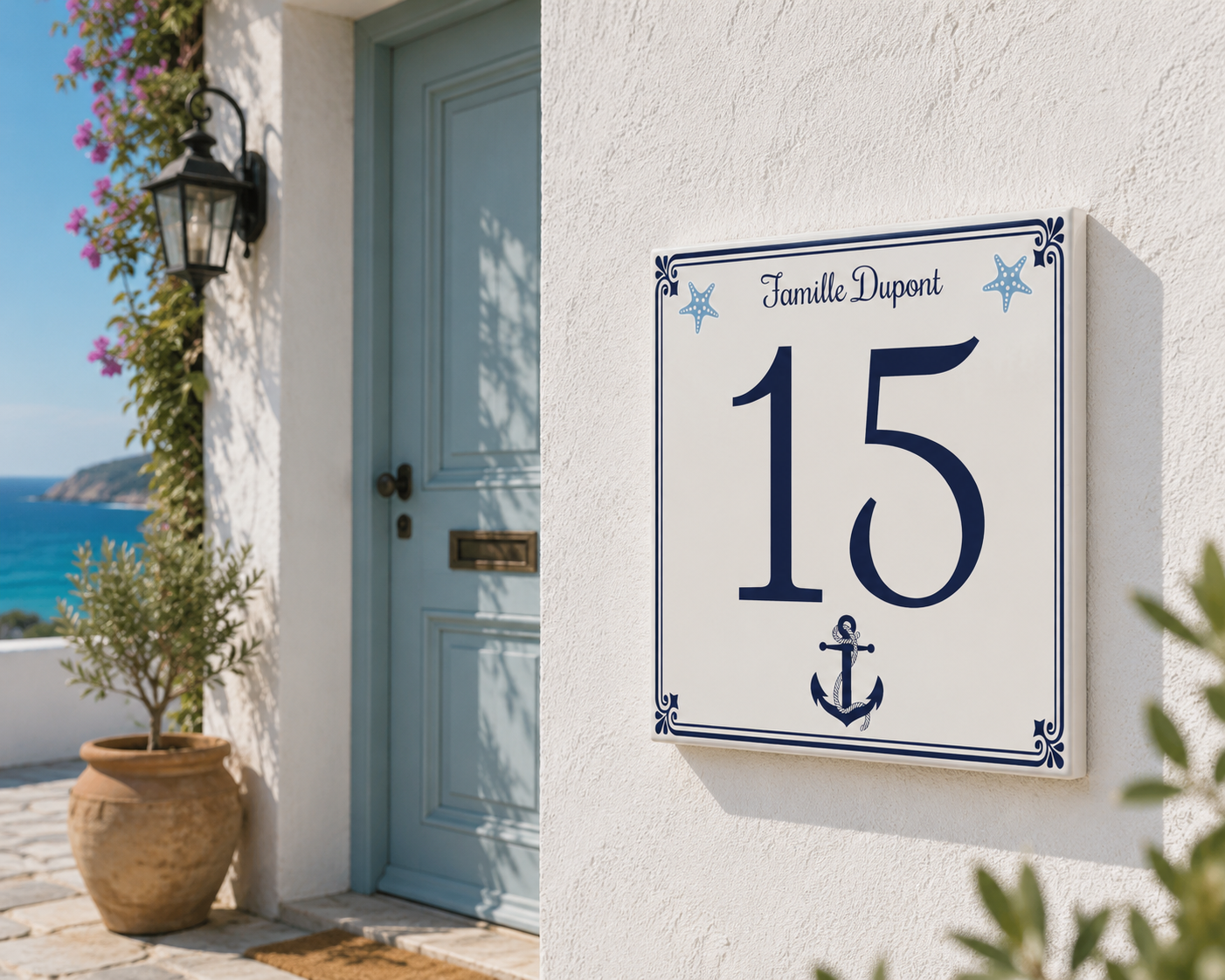 Numero Civico Personalizzato in Ceramica 15x15 cm – Targa Casa in ceramica – Handmade Italy  P7