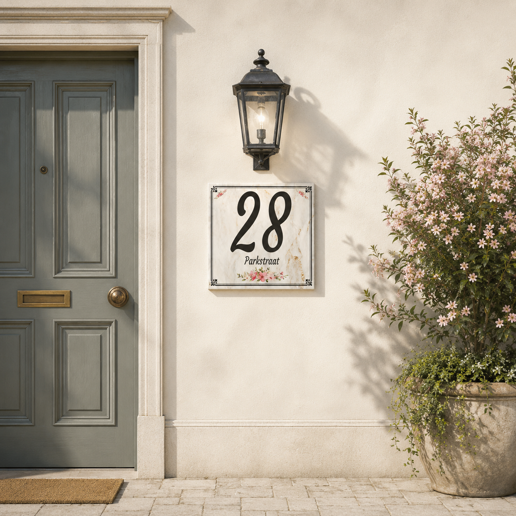 Numero Civico Personalizzato in Ceramica 15x15 cm – Targa Casa in ceramica – Handmade Italy  P31