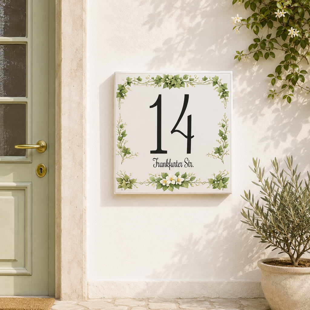 Numero Civico Personalizzato in Ceramica 15x15 cm – Targa Casa in ceramica – Handmade Italy  P2