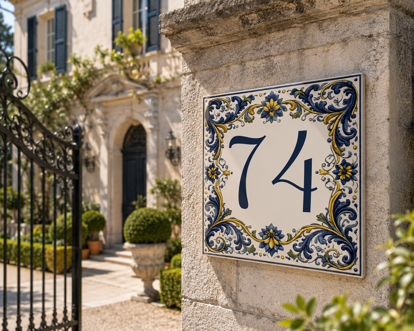 Numero Civico Personalizzato in Ceramica 15x15 cm – Targa Casa in ceramica – Handmade Italy  P17