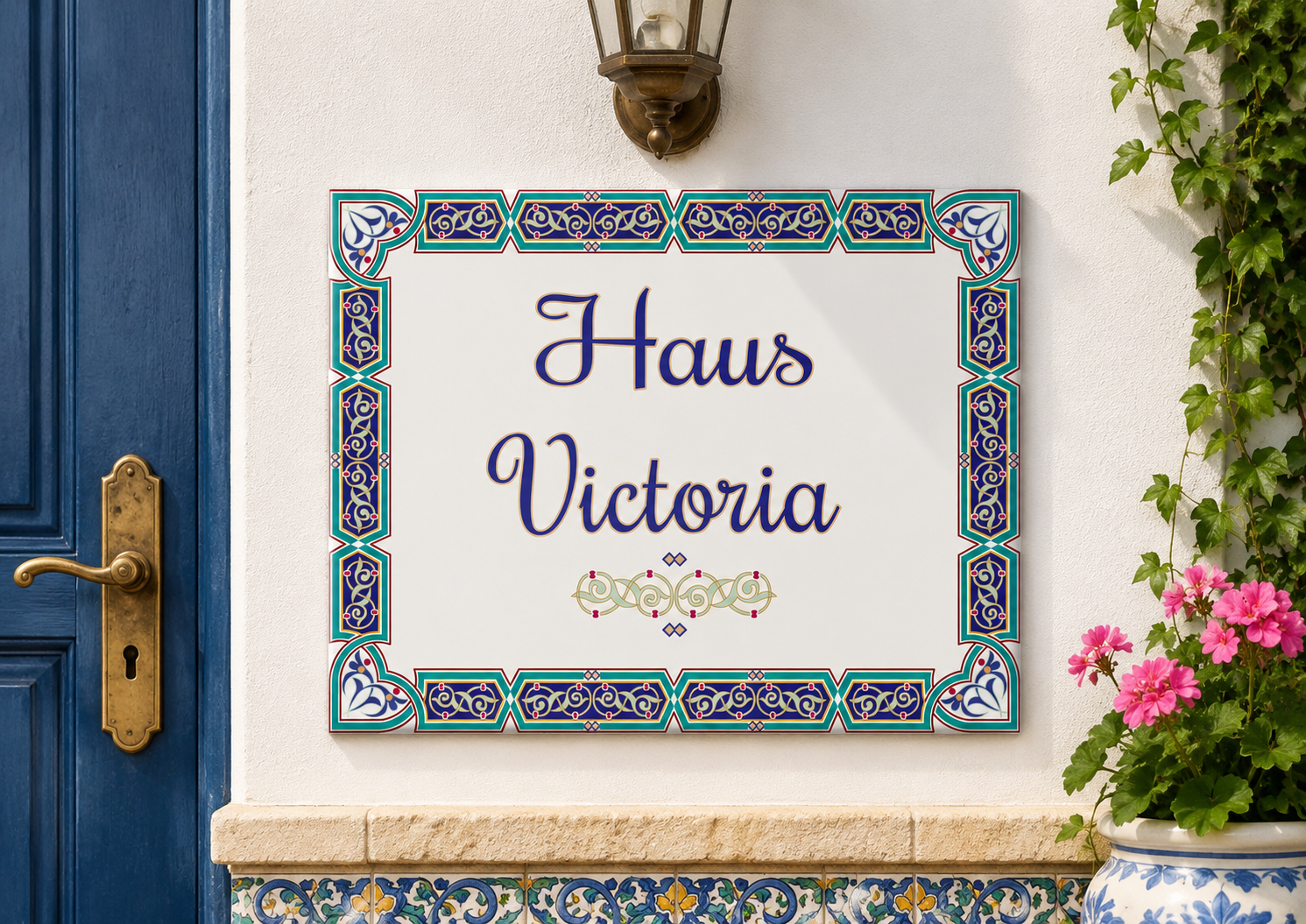Targa Villa Personalizzata in Ceramica 20x25 cm – Nome Casa o Villa – Handmade in Italy S1