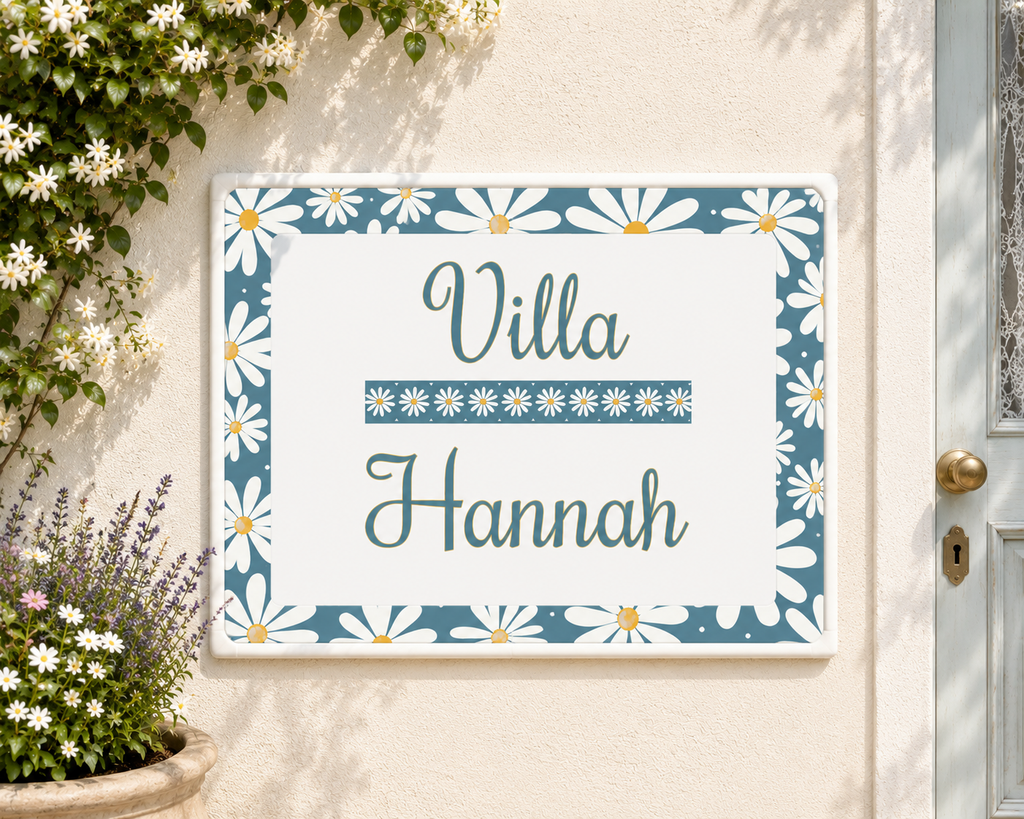 Numero Civico e Nome Villa Personalizzato su Ceramica – Targa Casa Handmade Italy 20x25 cm S12