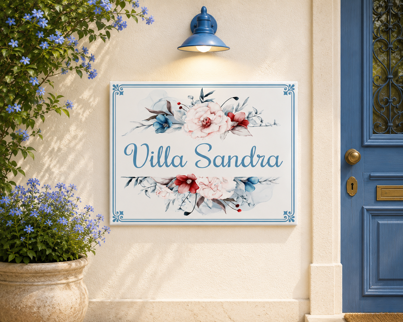 Targa Villa Personalizzata in Ceramica 20x25 cm – Nome Casa o Villa – Handmade in Italy S5
