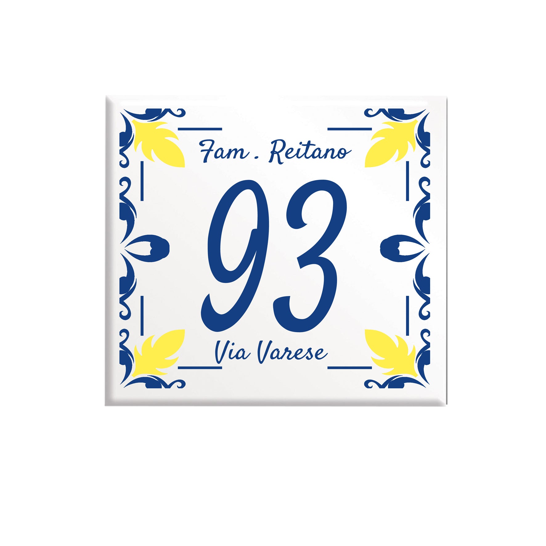 Numero Civico Personalizzato 15x15 cm – numero civico artistico | Targa ingresso | numero civico con indirizzo C17