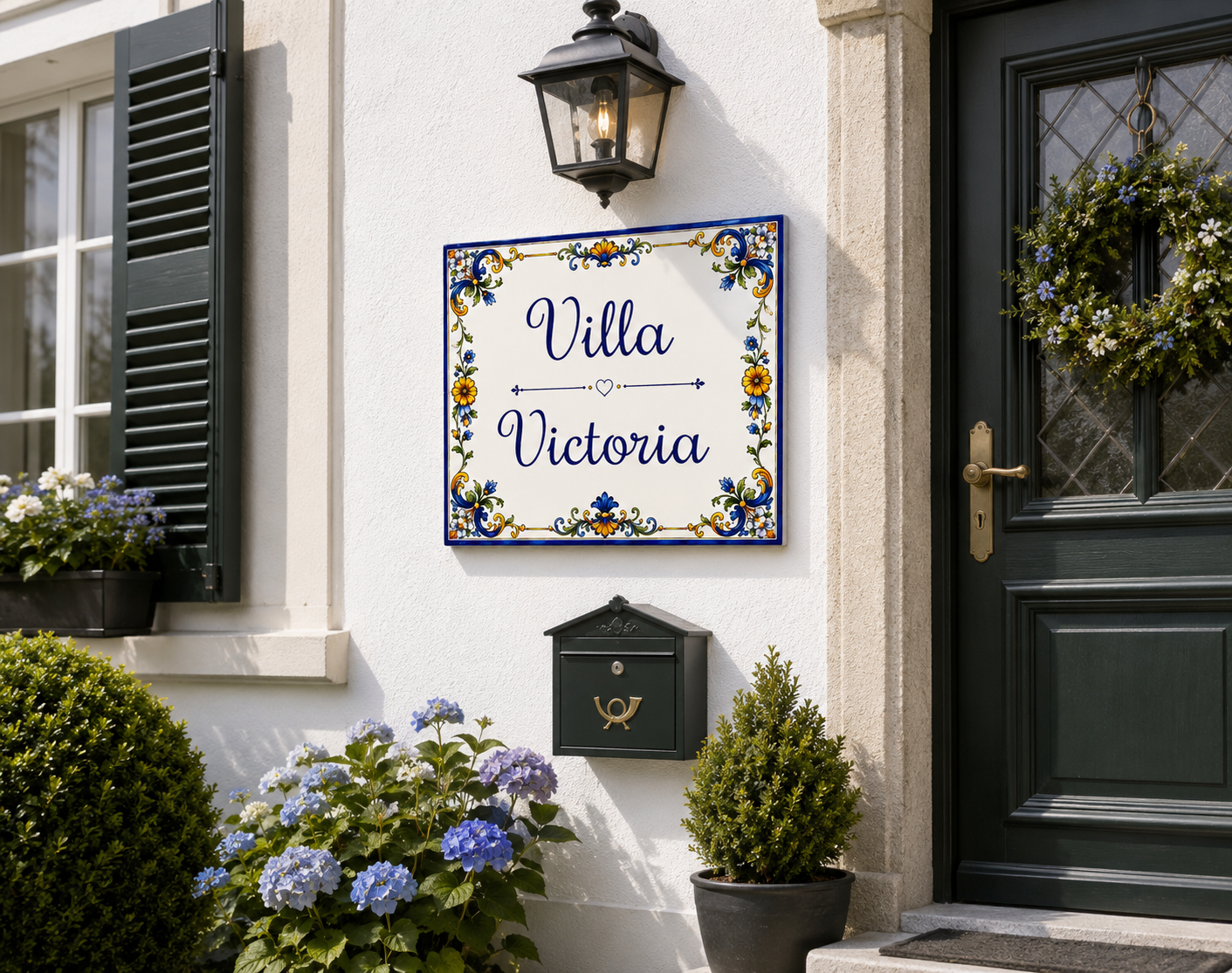 Targa Villa Personalizzata in Ceramica 20x25 cm – Nome Casa o Villa – Handmade in Italy S22