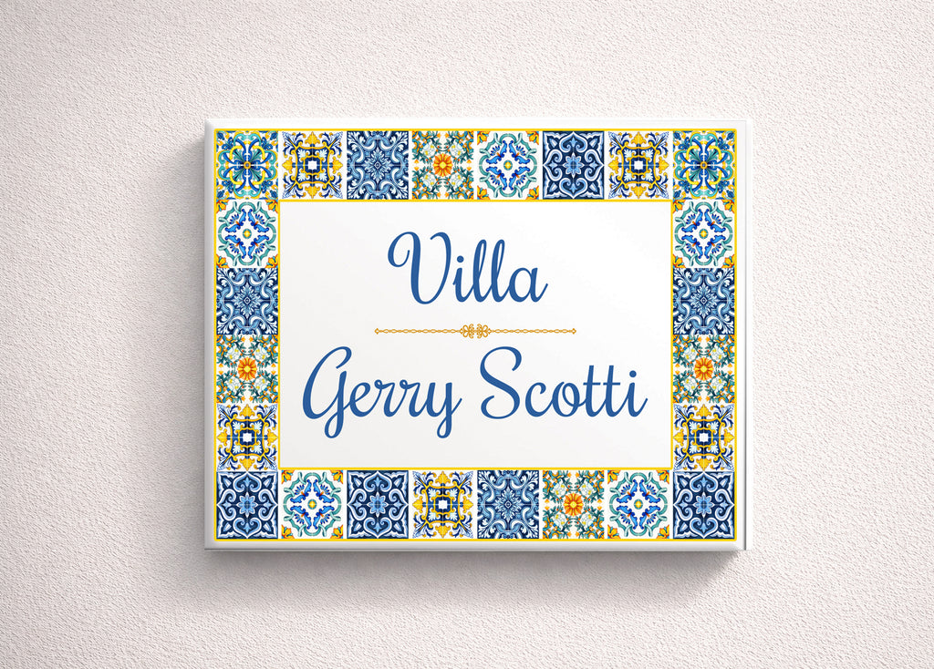 Targa Villa Personalizzata in Ceramica 20x25 cm – Nome Casa o Villa – Handmade in Italy S7