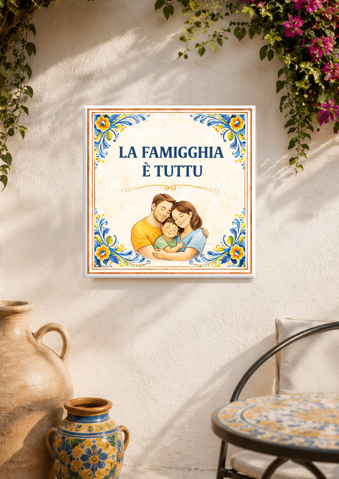 Mattonella Siciliana “La Famigghia È Tuttu” – Decorazione Tradizionale P7