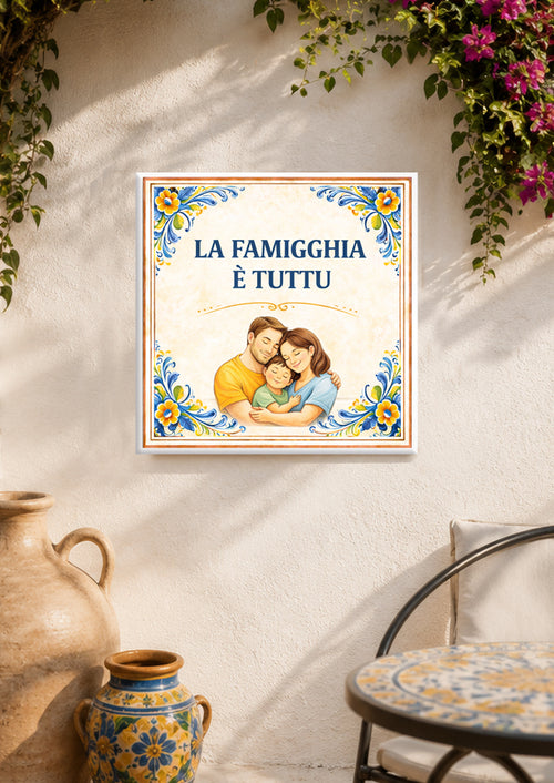 Mattonella Siciliana “La Famigghia È Tuttu” – Decorazione Tradizionale P7