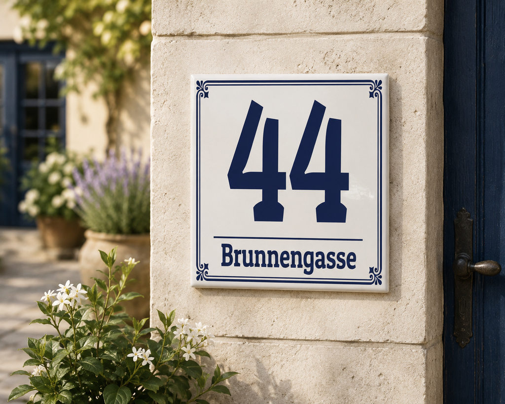 Numero Civico Personalizzato in Ceramica 15x15 cm – Targa Casa in ceramica – Handmade Italy  P37