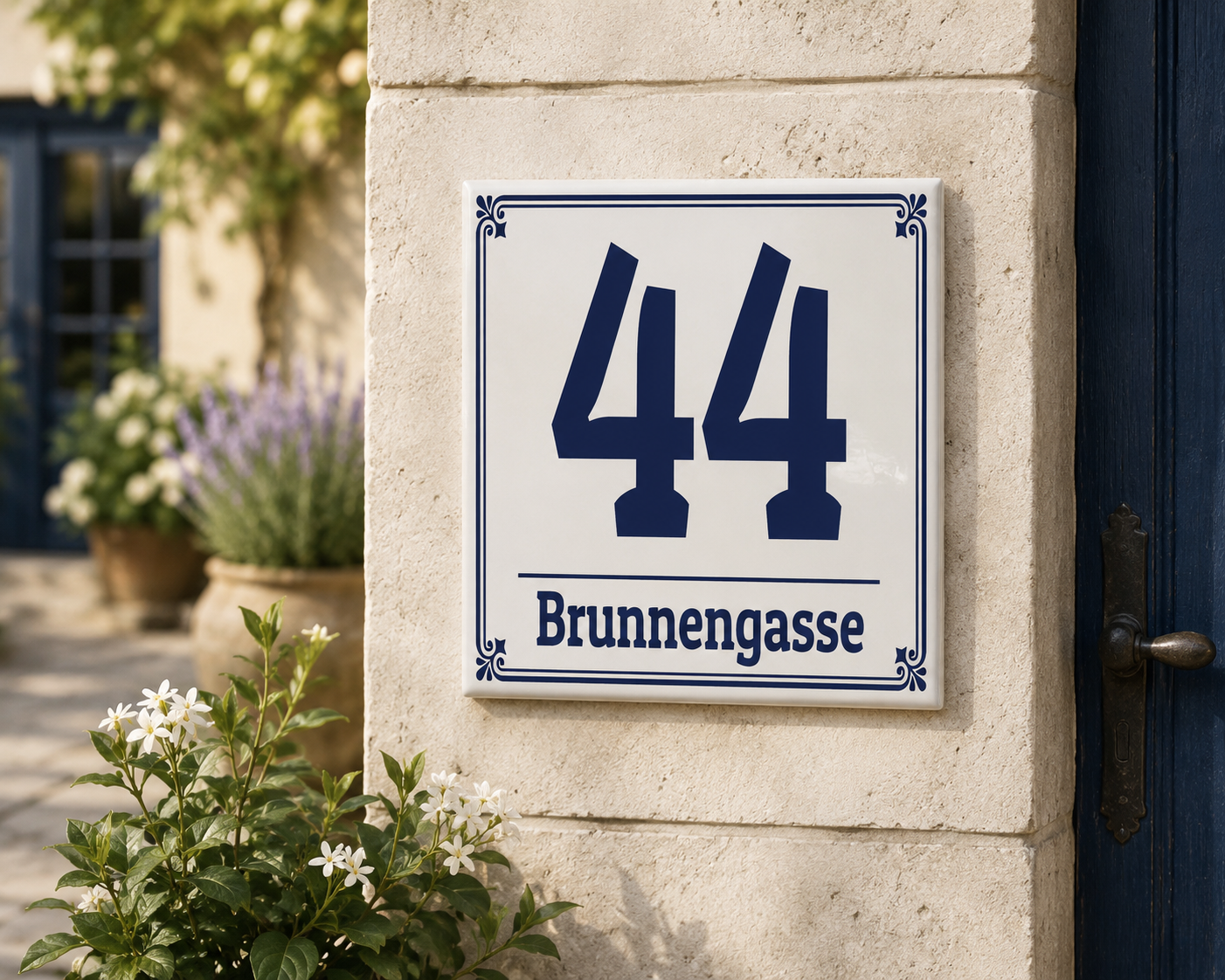 Numero Civico Personalizzato in Ceramica 15x15 cm – Targa Casa in ceramica – Handmade Italy  P37