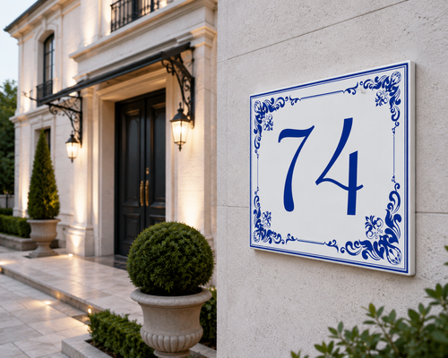 Numero Civico Personalizzato in Ceramica 15x15 cm – Targa Casa in ceramica – Handmade Italy  P13