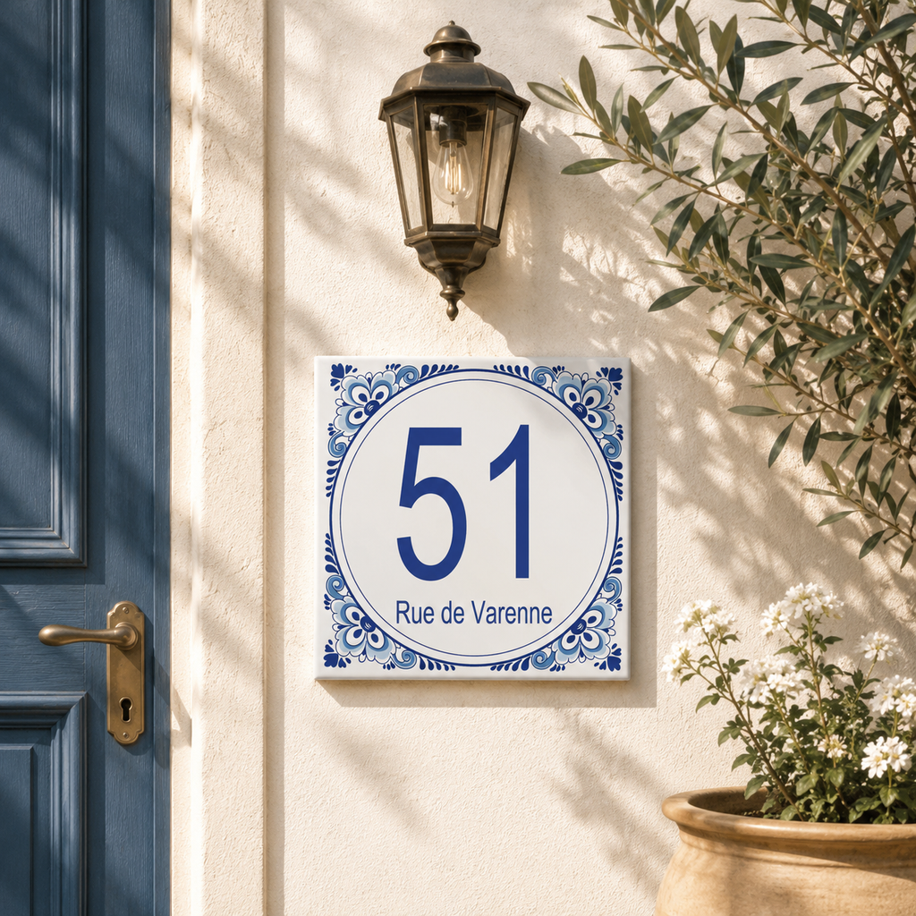 Numero Civico Personalizzato in Ceramica 15x15 cm – Targa Casa in ceramica – Handmade Italy  P29