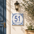 Numero Civico Personalizzato in Ceramica 15x15 cm – Targa Casa in ceramica – Handmade Italy  P29