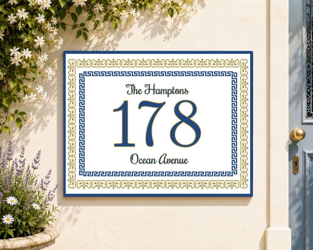 Numero Civico e Nome Villa Personalizzato su Ceramica – Targa Casa Handmade Italy 20x25 cm S14