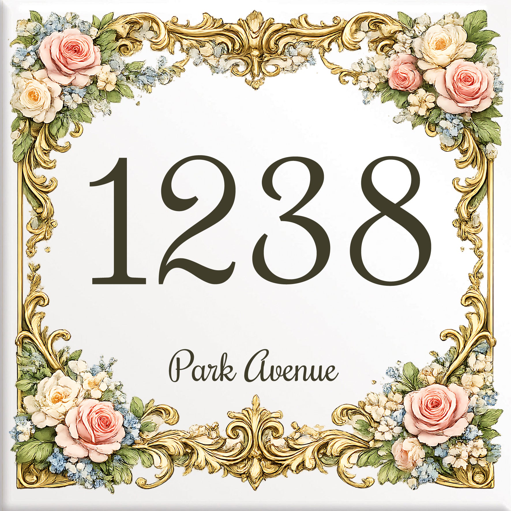 Numero Civico Personalizzato in Ceramica 15x15 cm – Targa Casa in ceramica – Handmade Italy  P20