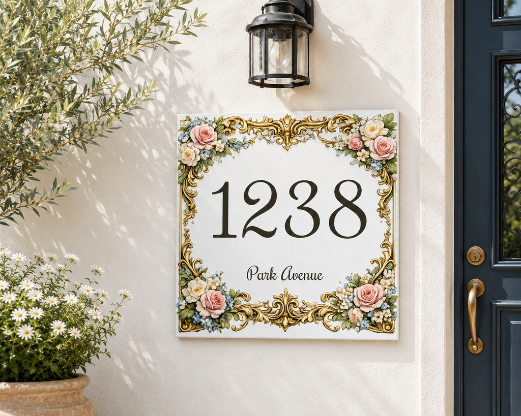 Numero Civico Personalizzato in Ceramica 15x15 cm – Targa Casa in ceramica – Handmade Italy  P20