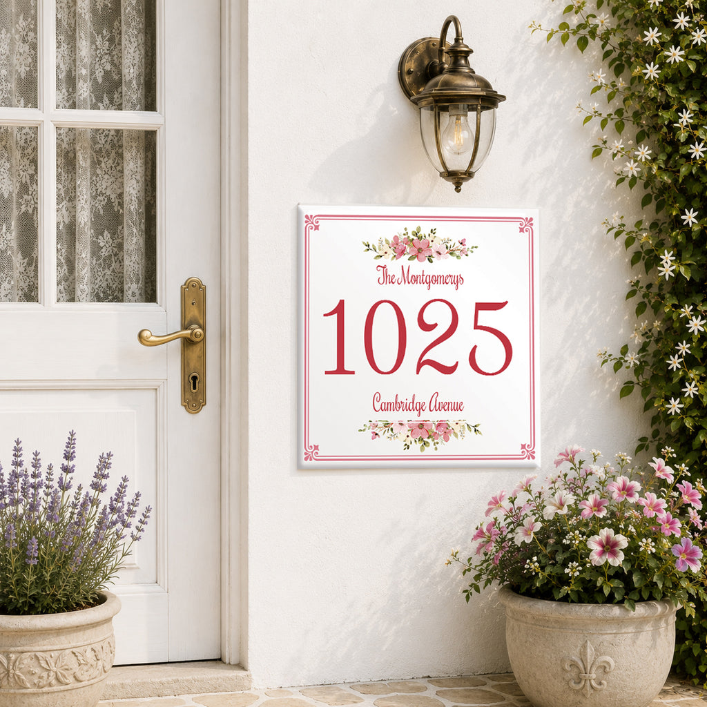 Numero Civico Personalizzato in Ceramica 15x15 cm – Targa Casa in ceramica – Handmade Italy  P8