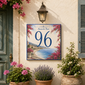 Numero Civico Personalizzato Nizza in Francia 15x15 cm – Targa Casa in ceramica – Handmade Italy  P49