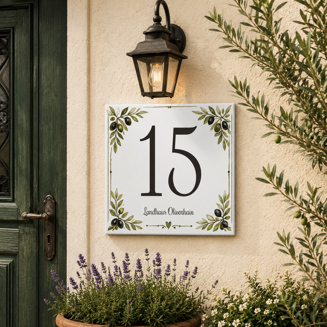 Numero Civico Personalizzato 15x15 cm – Targa Casa in ceramica – Handmade Italy P78