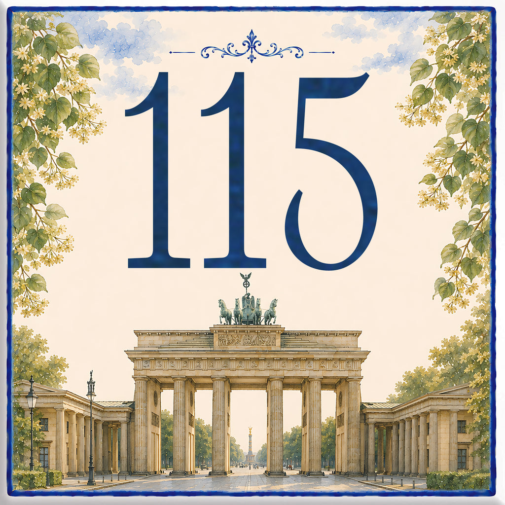Numero Civico Personalizzato Brandeburgo Berlino 15x15 cm – Targa Casa in ceramica – Handmade Italy  P52