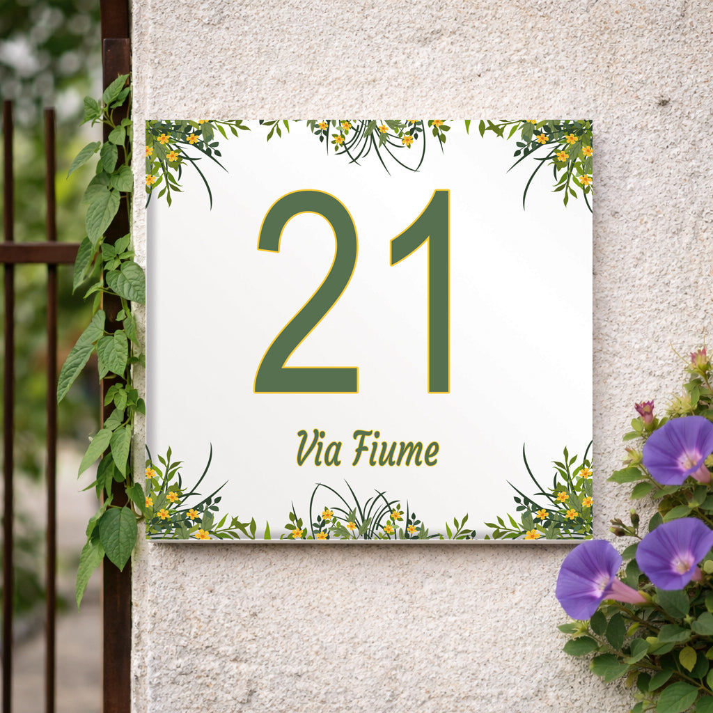 Numero Civico Personalizzato 15x15 cm – numero civico  | Targa ingresso | numero civico con indirizzo C34