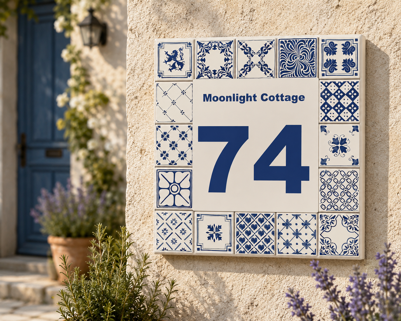 Numero Civico Personalizzato in Ceramica 15x15 cm – Targa Casa in ceramica – Handmade Italy  P38