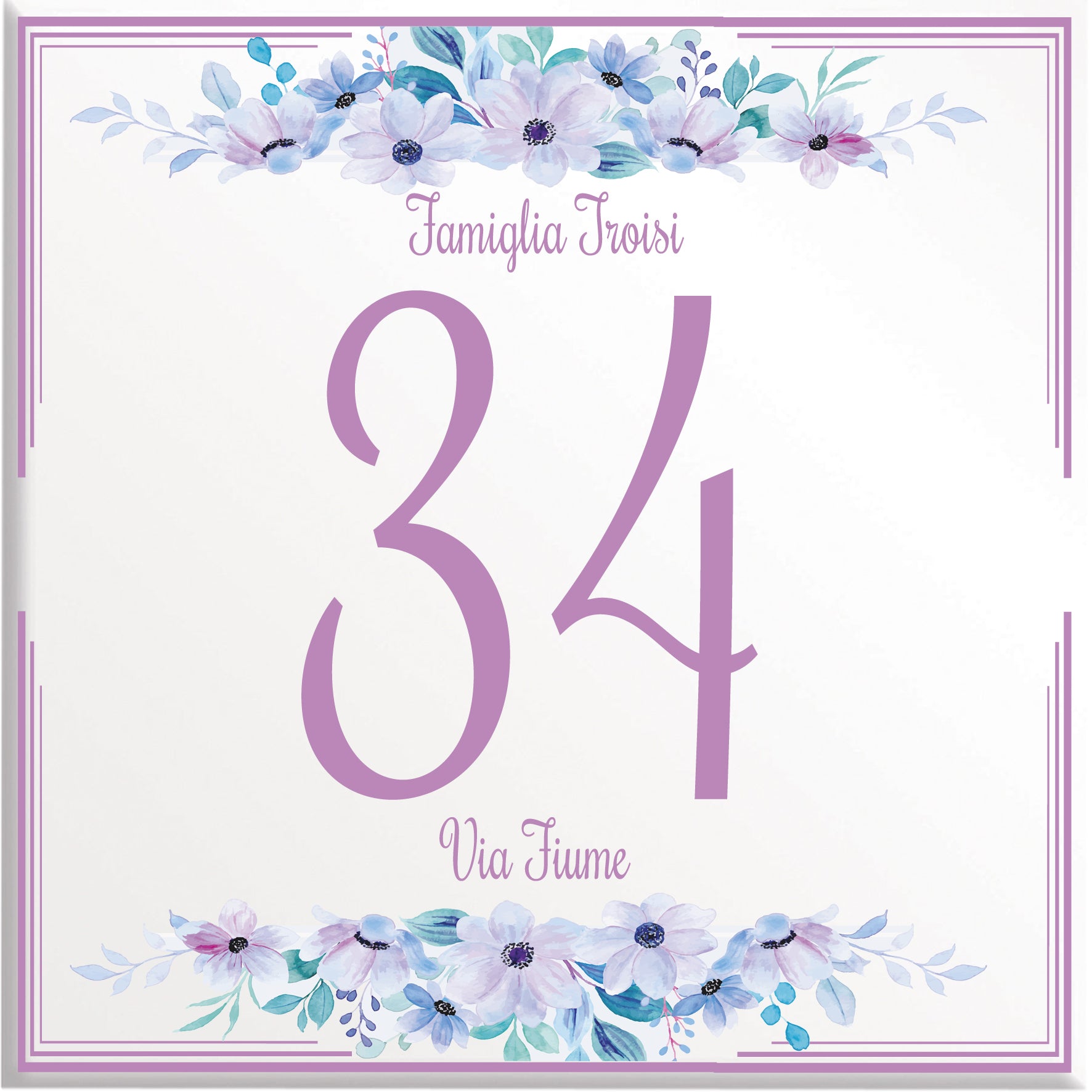 Numero Civico Personalizzato in Ceramica 15x15 cm – Targa Casa in ceramica – Handmade Italy  P4